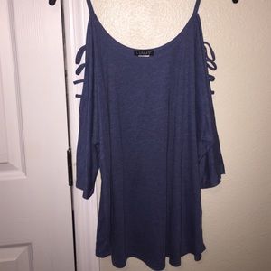 Blue Off the Shoulder Top